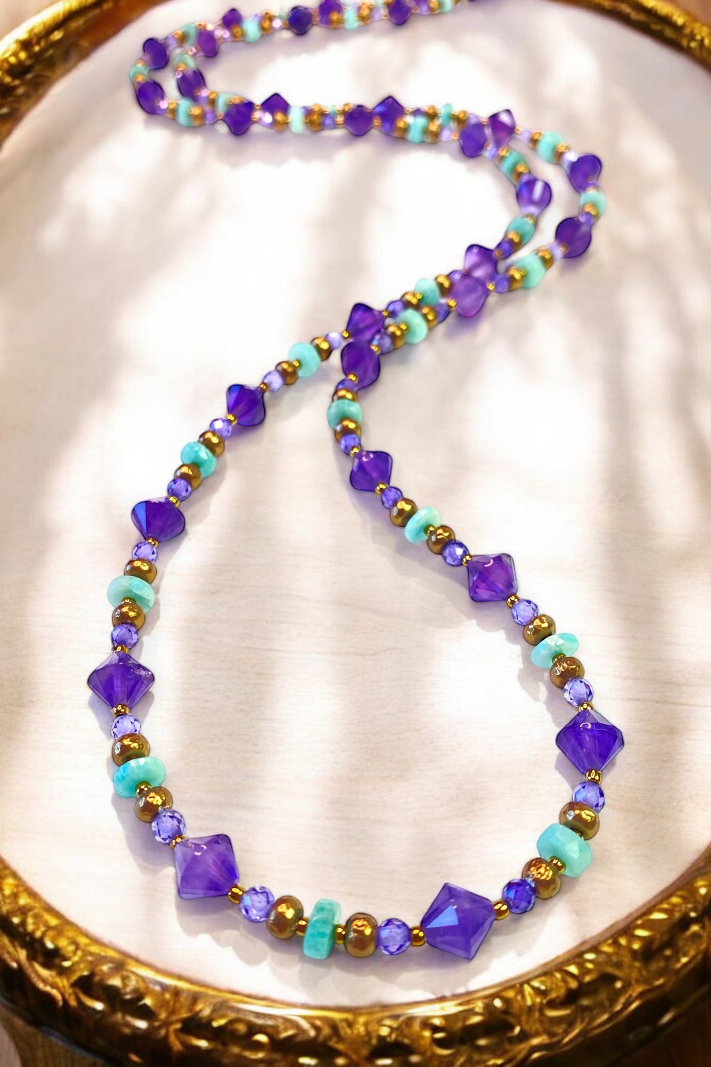 Amethyst & Amazonite Strand