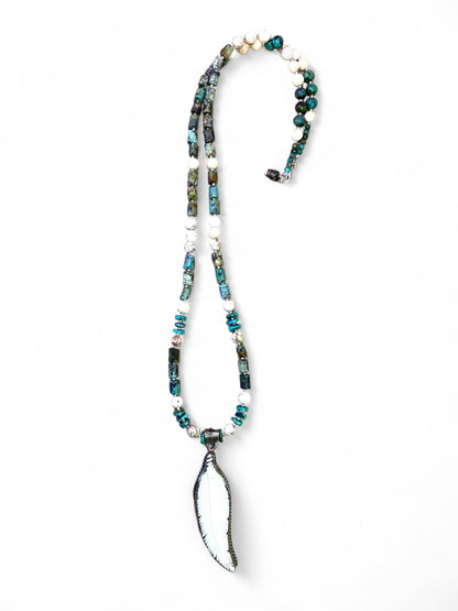 NEW!! Bone Feather on Turquoise