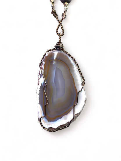 Agate Slice on Druzy