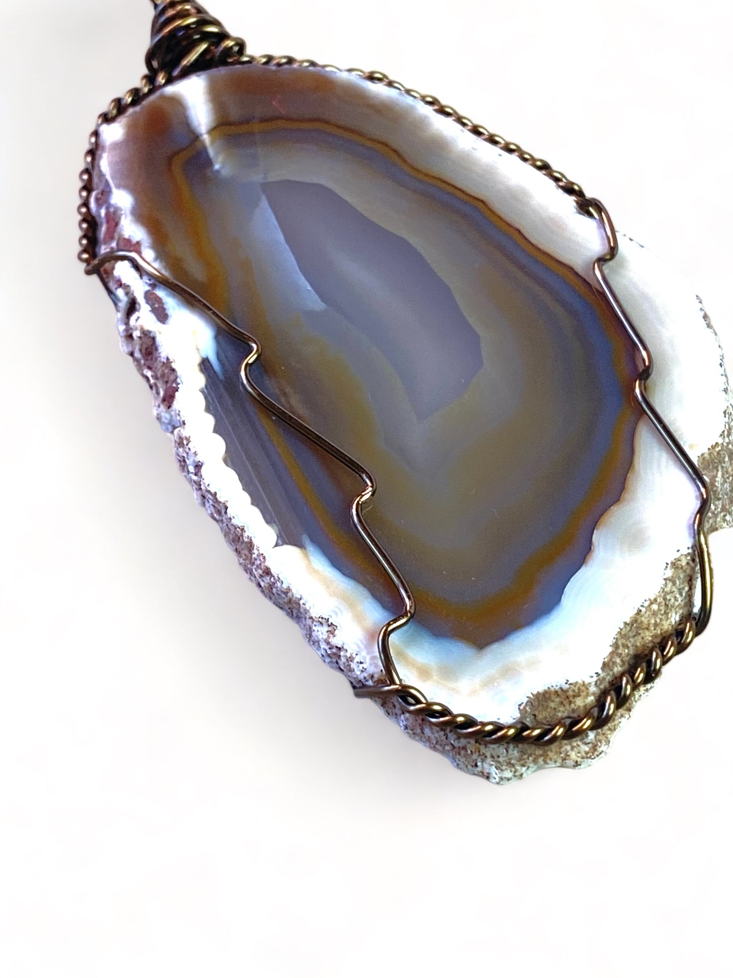 Agate Slice on Druzy