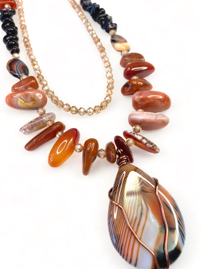 Banded Agate on Carnelian