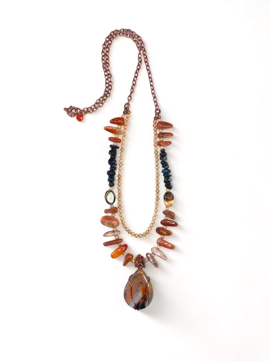 Banded Agate on Carnelian