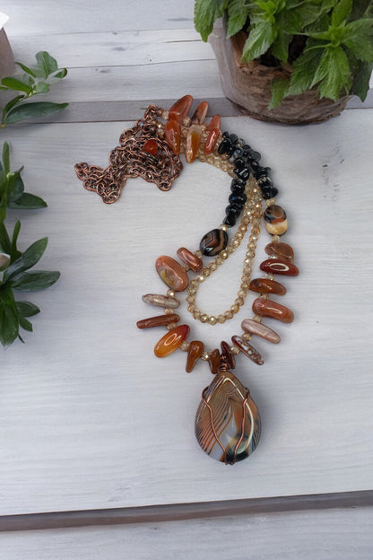 Banded Agate on Carnelian