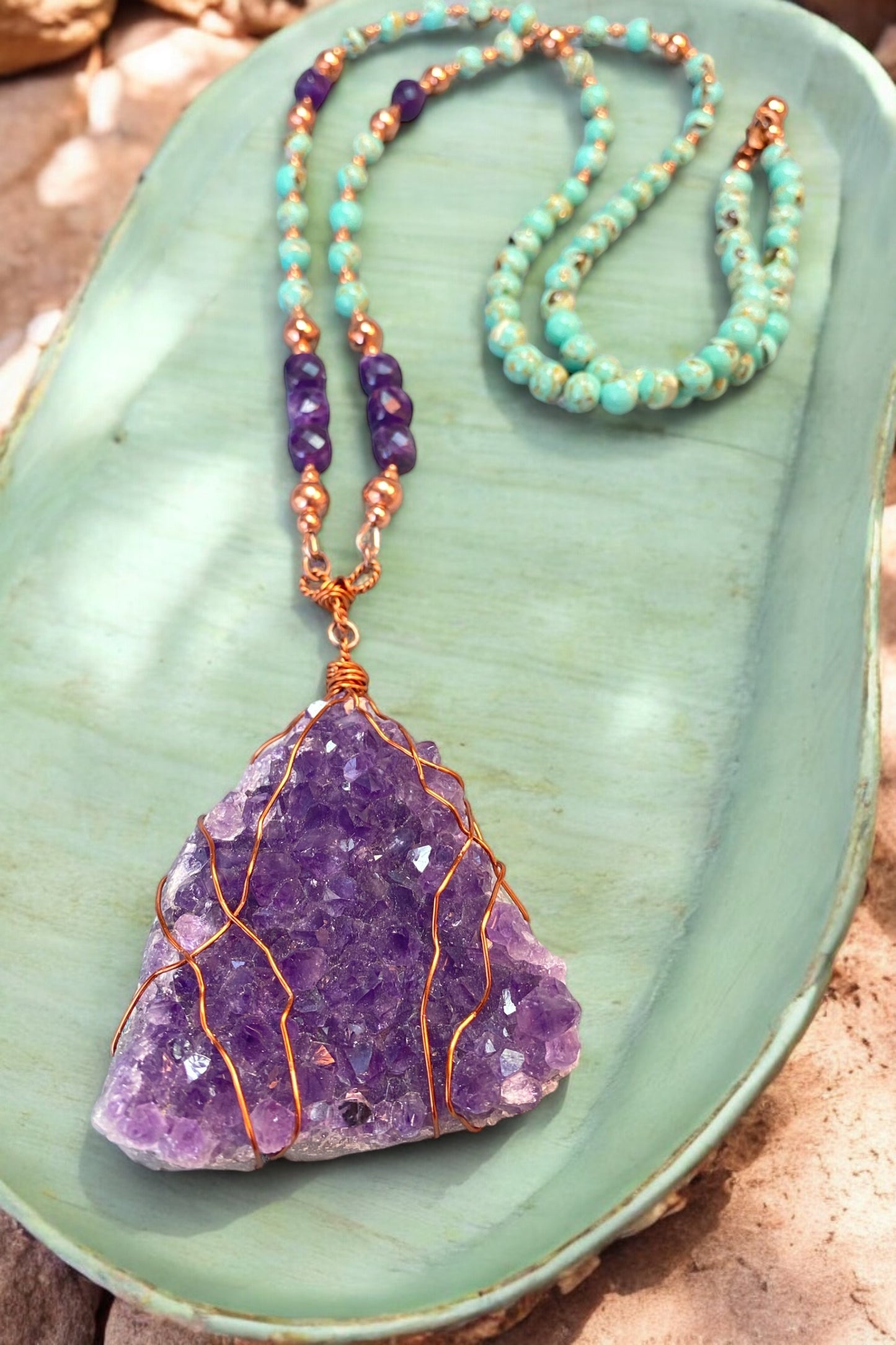 NEW!! Big Amethyst on Copper