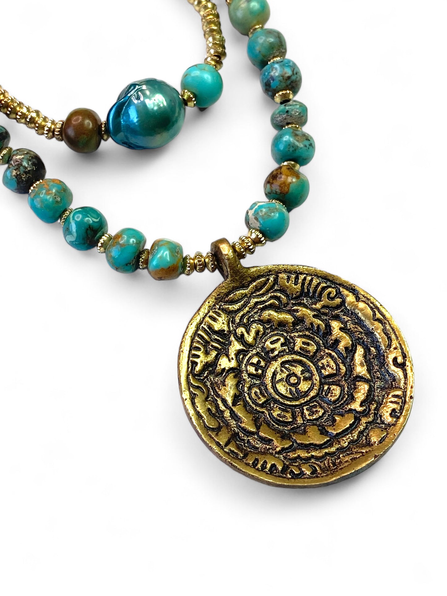 Brass on Turquoise