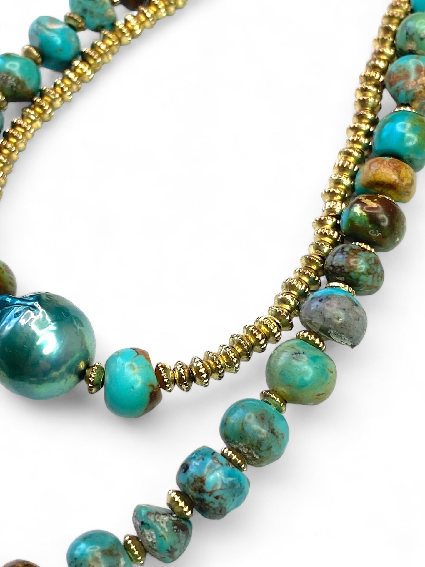 Brass on Turquoise