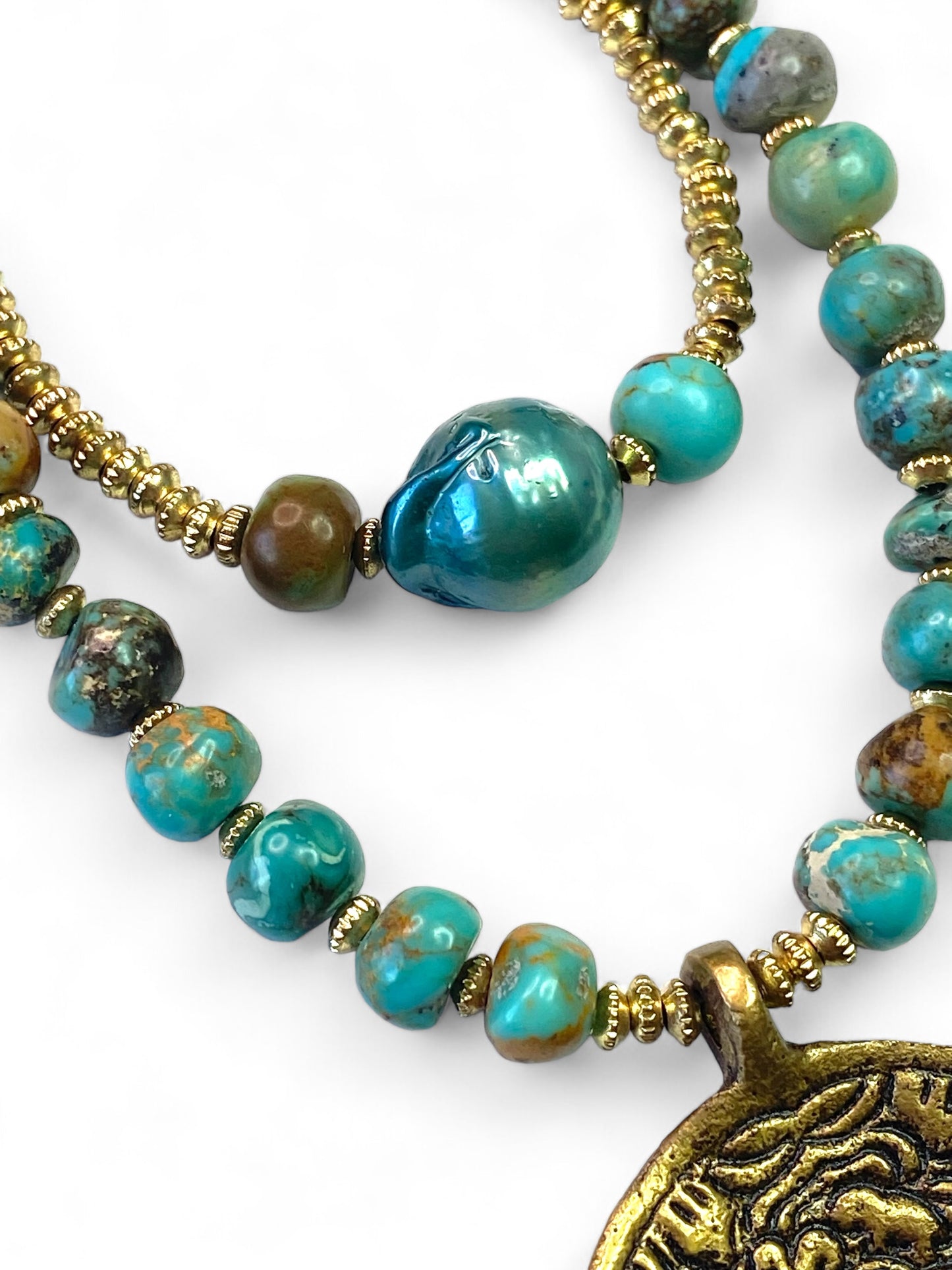 Brass on Turquoise