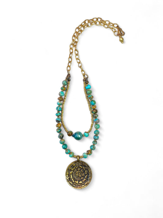 Brass on Turquoise