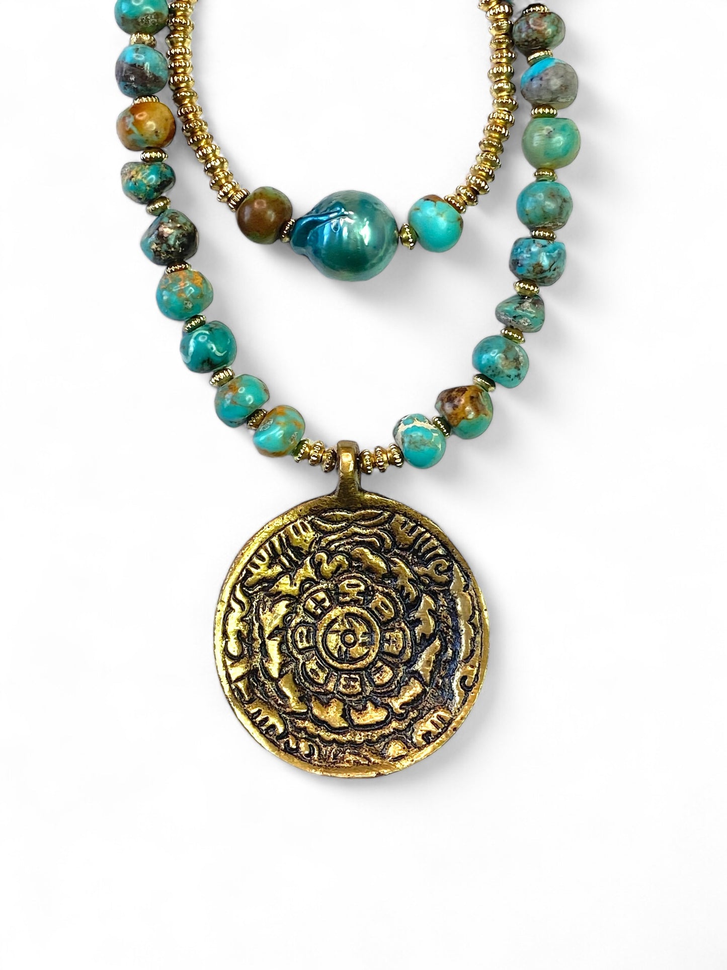 Brass on Turquoise