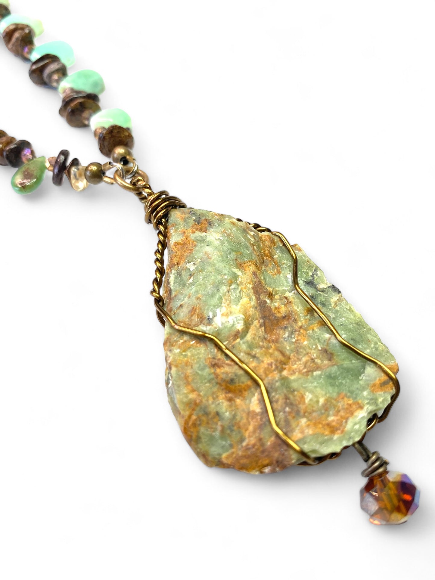 Chrysoprase on Bronzite