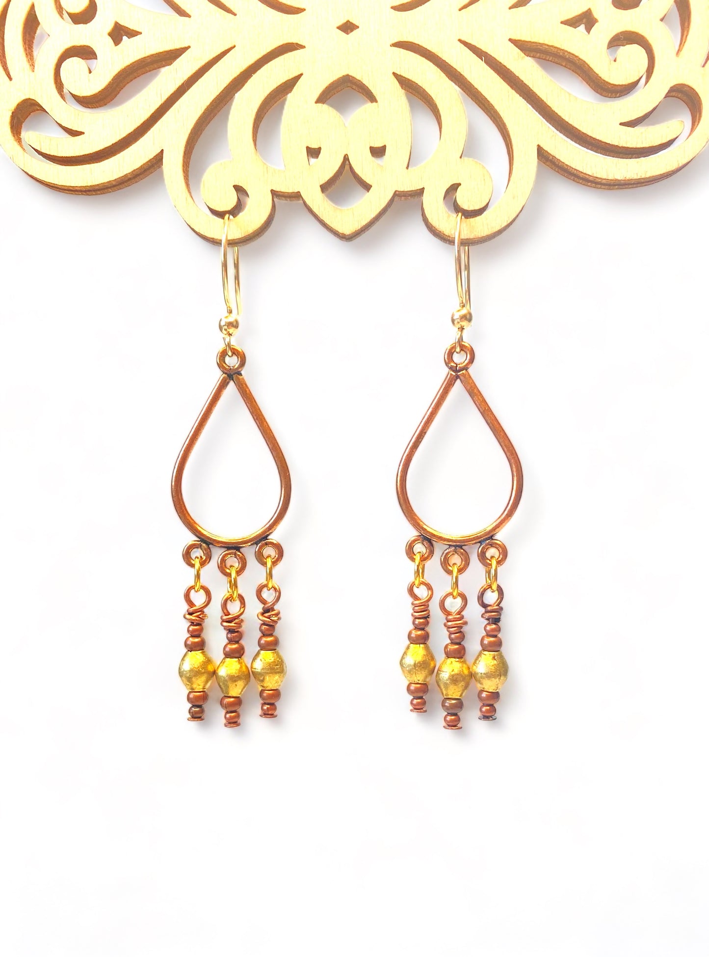 Copper Teardrops with Gold Chubs