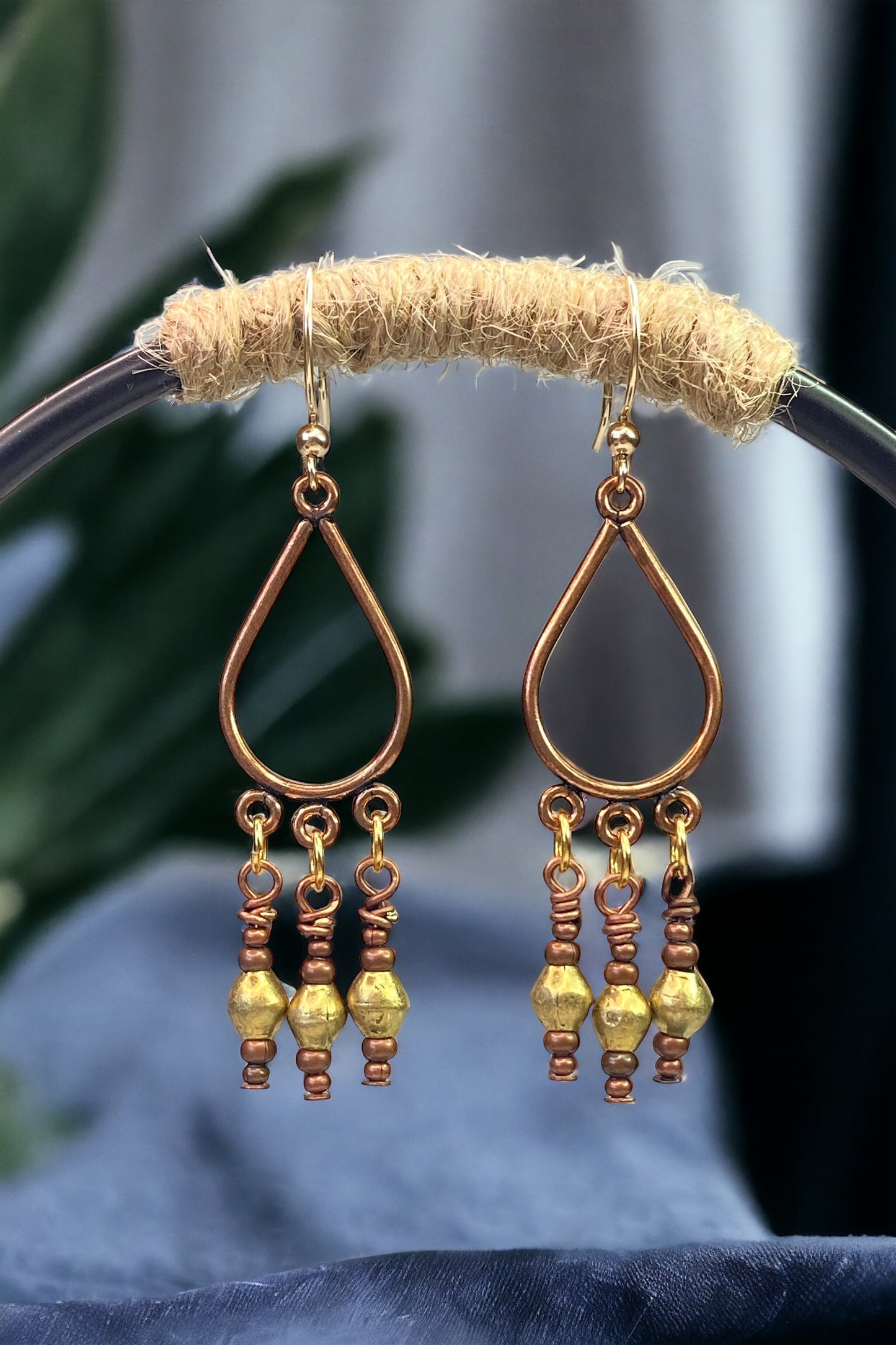 Copper Teardrops with Gold Chubs