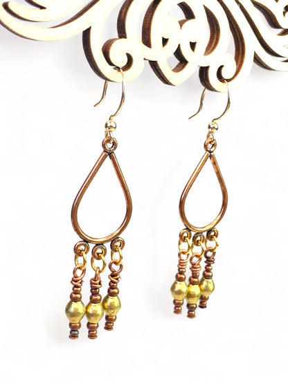 Copper Teardrops with Gold Chubs