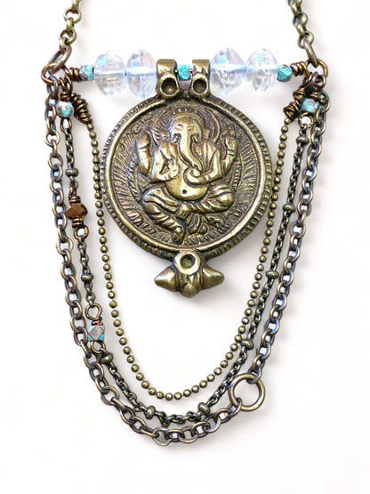 Brass Lid Ganesha on Chain