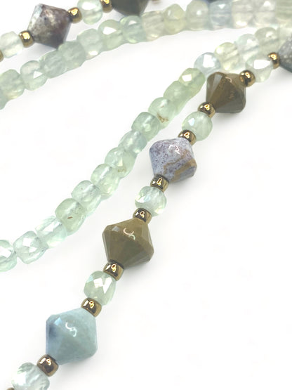 Green Angelite on Ocean Jasper