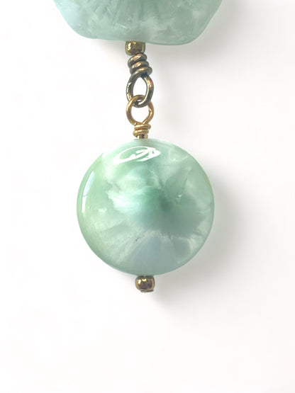 Green Angelite on Ocean Jasper