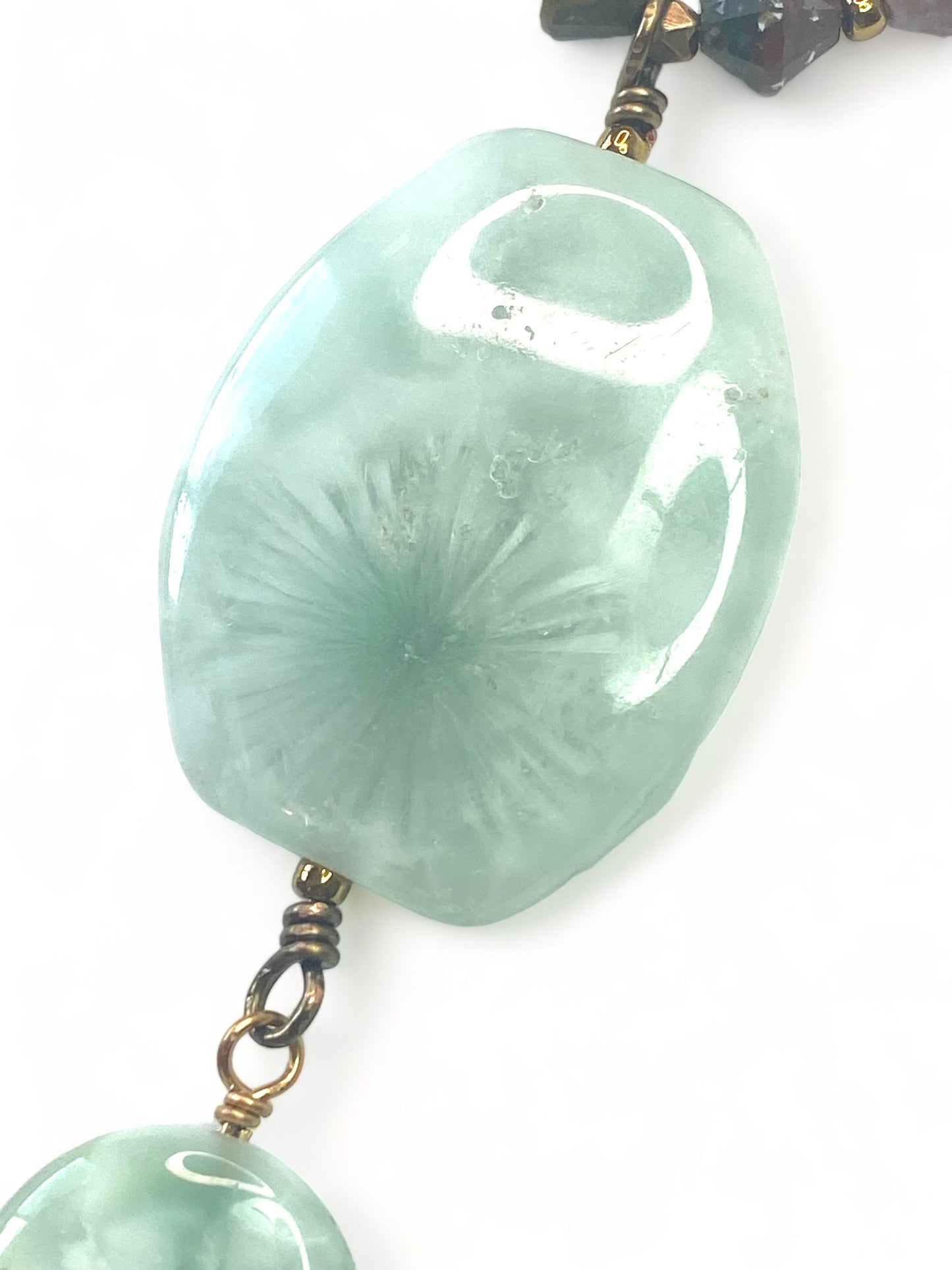 Green Angelite on Ocean Jasper