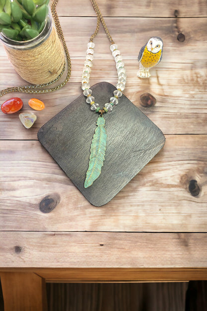 Oxidized Feather on Quartz