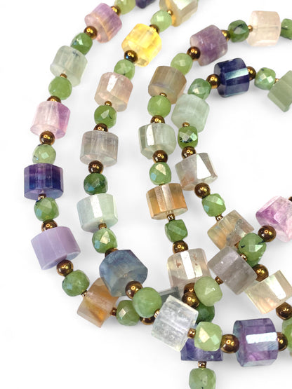 NEW!! Green Opal & Fluorite Strand