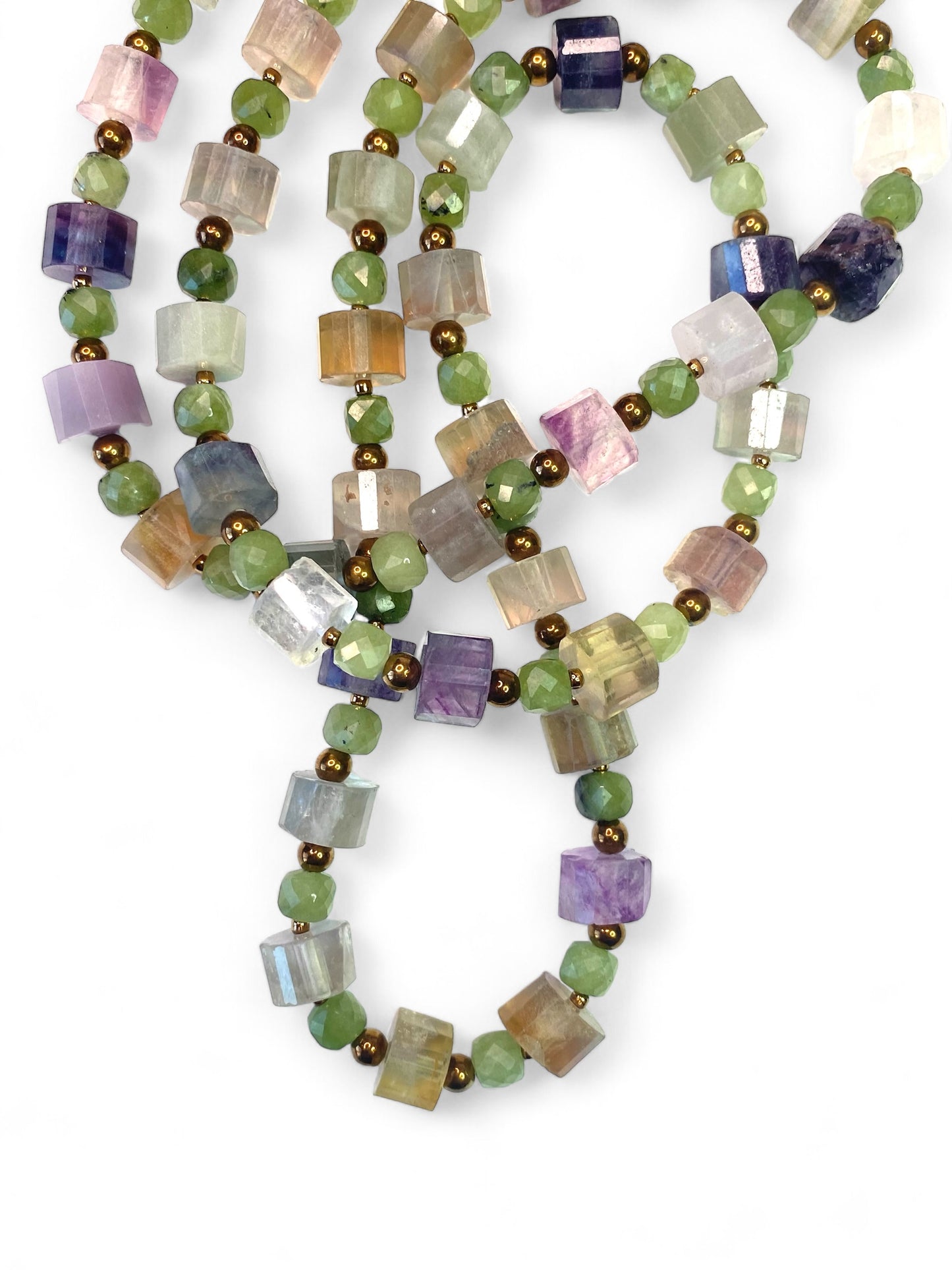 NEW!! Green Opal & Fluorite Strand