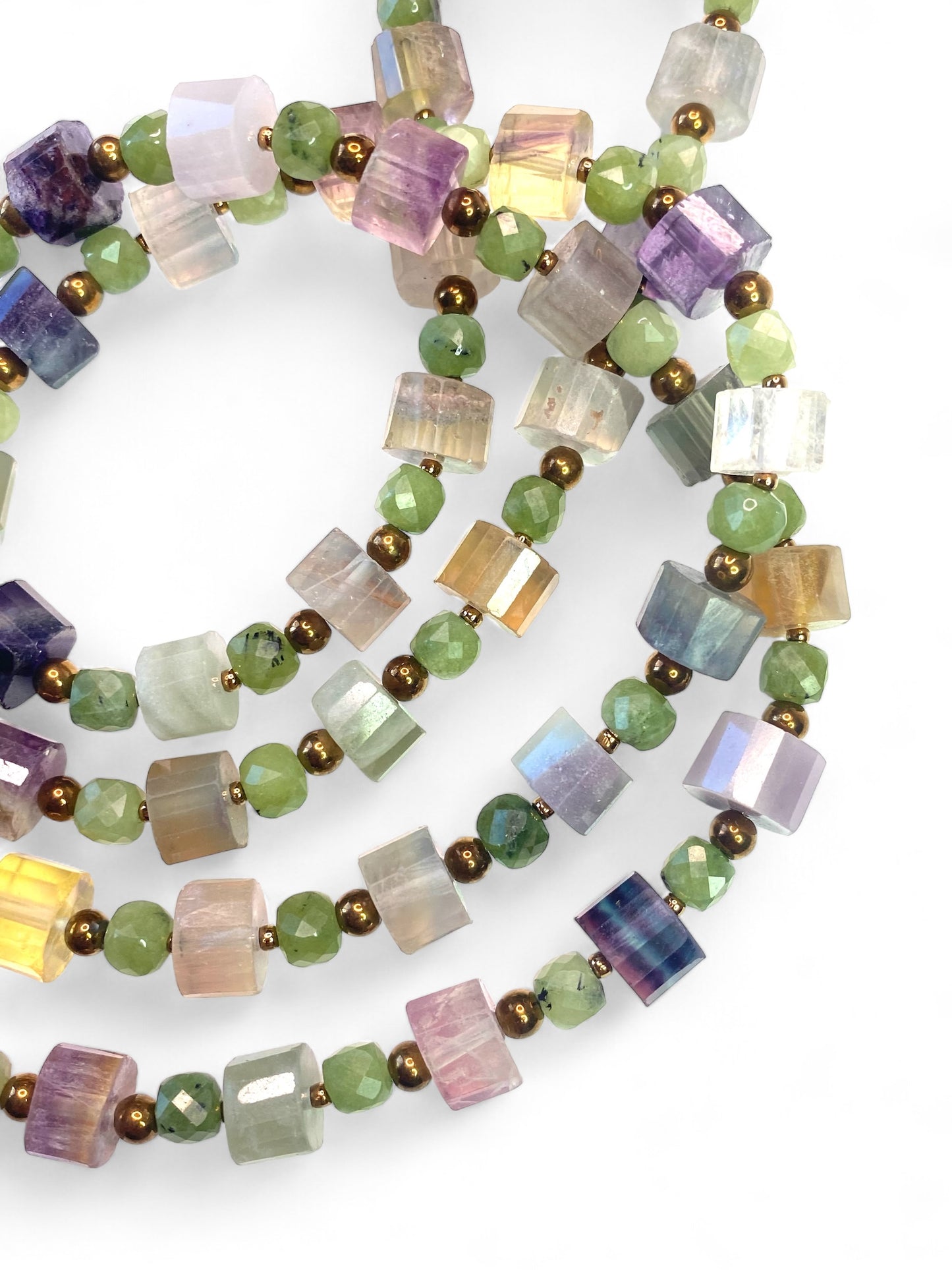 NEW!! Green Opal & Fluorite Strand