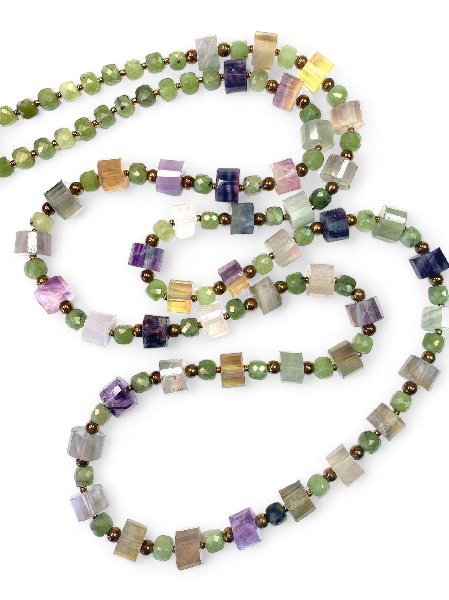 NEW!! Green Opal & Fluorite Strand