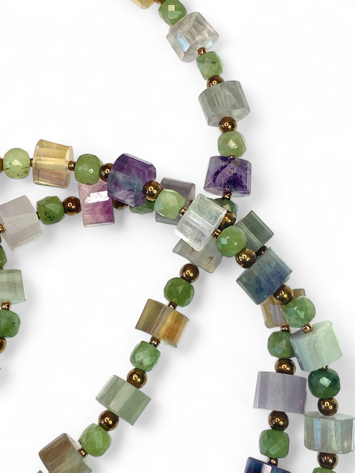 NEW!! Green Opal & Fluorite Strand