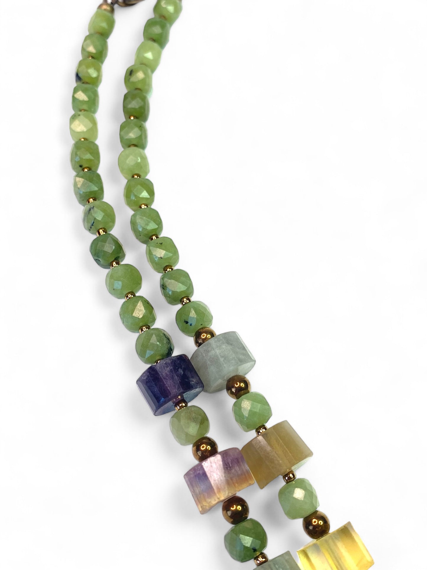 NEW!! Green Opal & Fluorite Strand