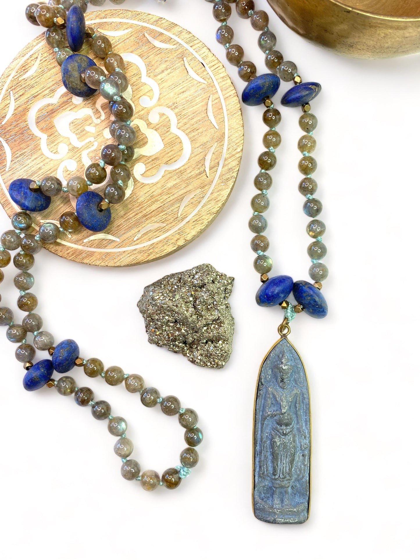 Labradorite Buddha Mala