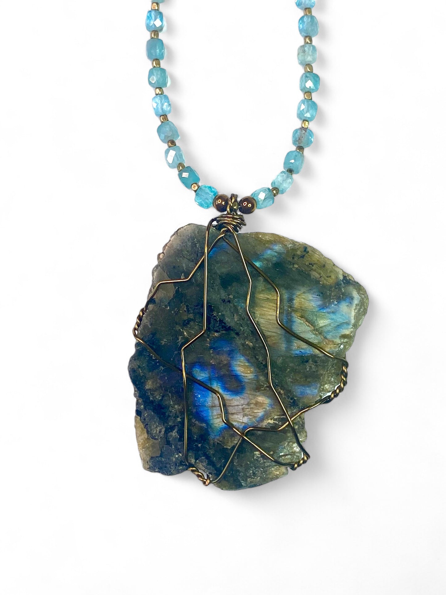 NEW!! Labradorite on Apatite