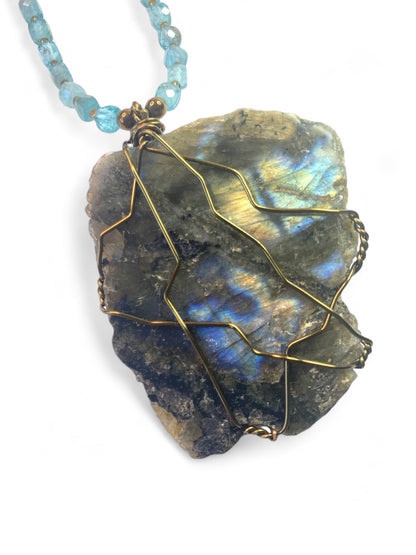 NEW!! Labradorite on Apatite