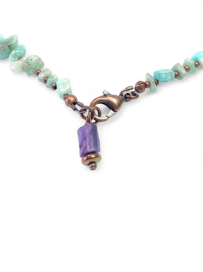 NEW!! Lepidolite on Amazonite