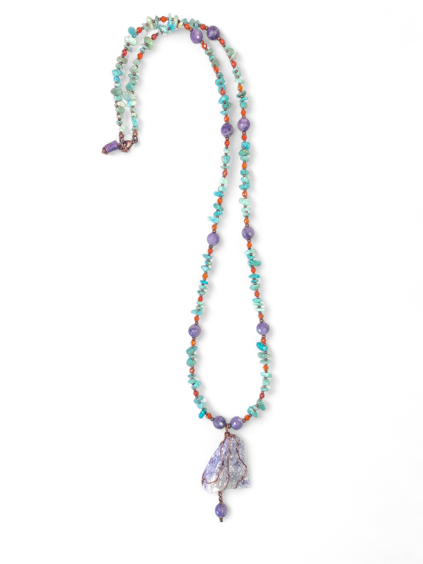 NEW!! Lepidolite on Amazonite