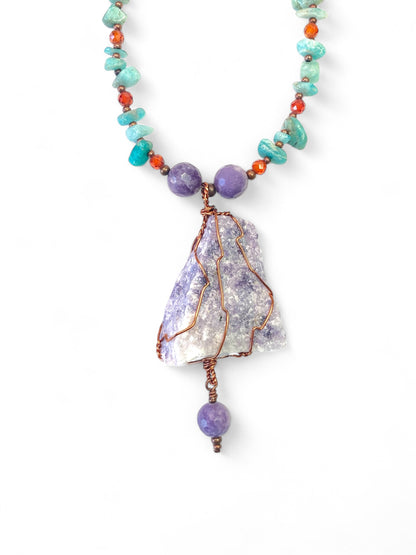 NEW!! Lepidolite on Amazonite