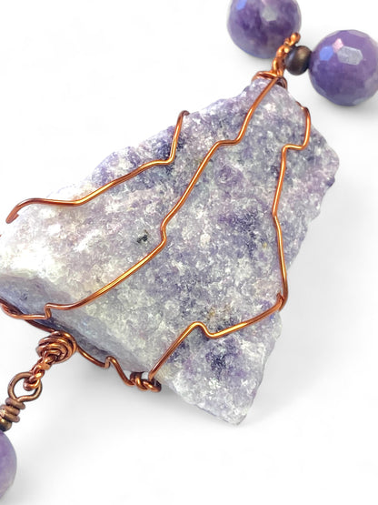 NEW!! Lepidolite on Amazonite