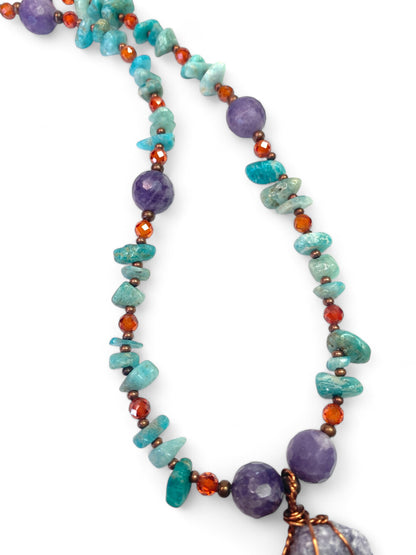 NEW!! Lepidolite on Amazonite