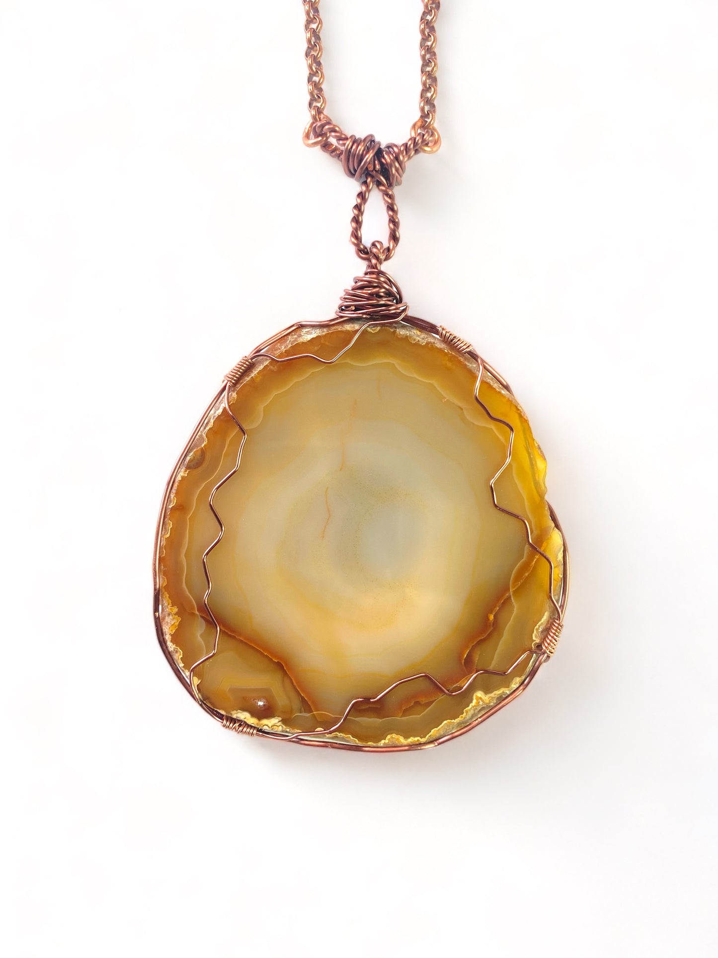 Agate Slice on Confetti Chain