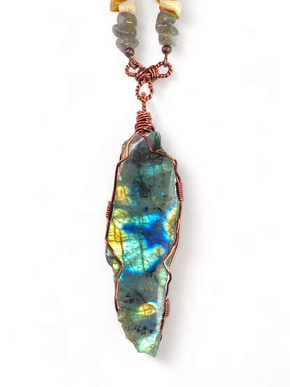 Labradorite on Sea Shell