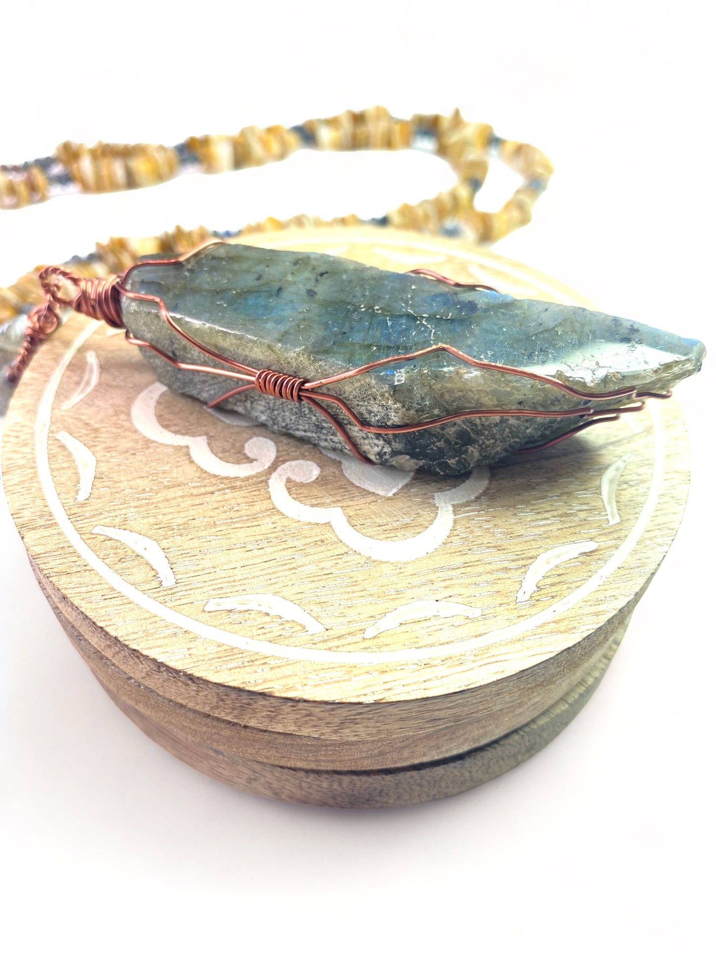 Labradorite on Sea Shell