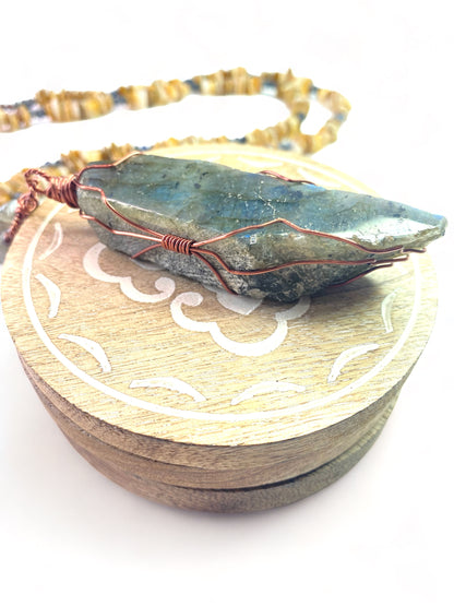 Labradorite on Sea Shell