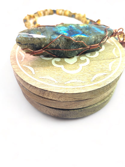 Labradorite on Sea Shell