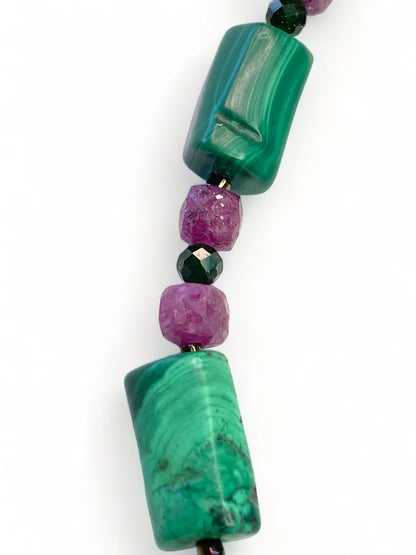 Malachite on Rubies