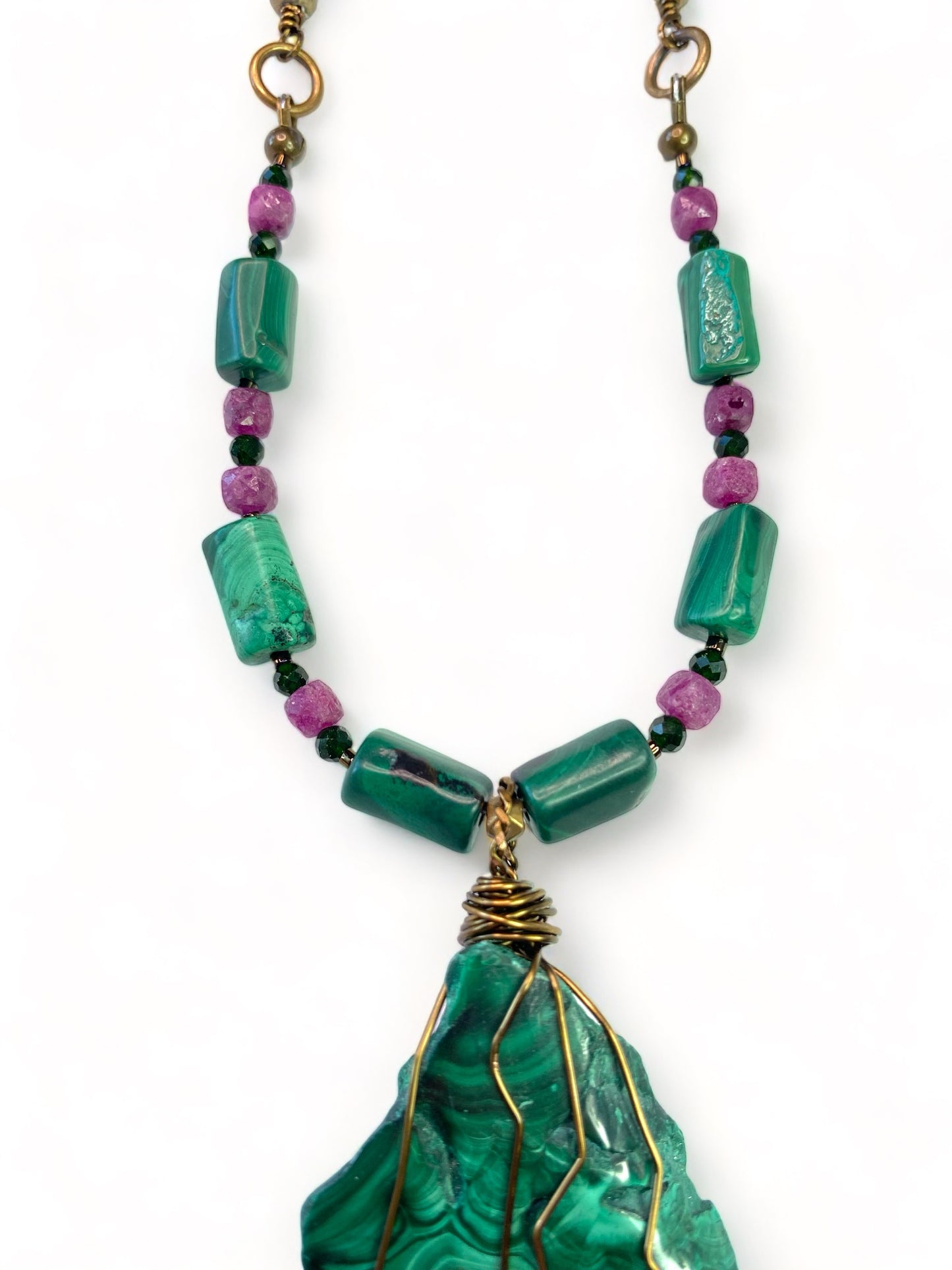 Malachite on Rubies