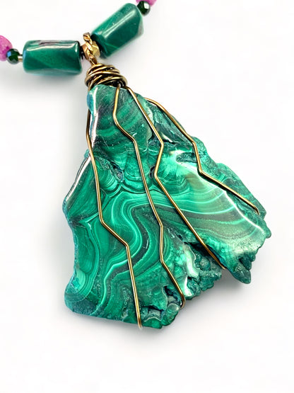 Malachite on Rubies