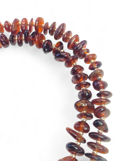 NEW!! Orange Garnet & Gold Strand