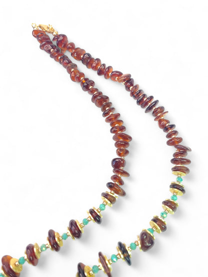 NEW!! Orange Garnet & Gold Strand