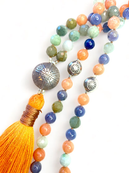 Jade, Calcite & Tanzanite Mala