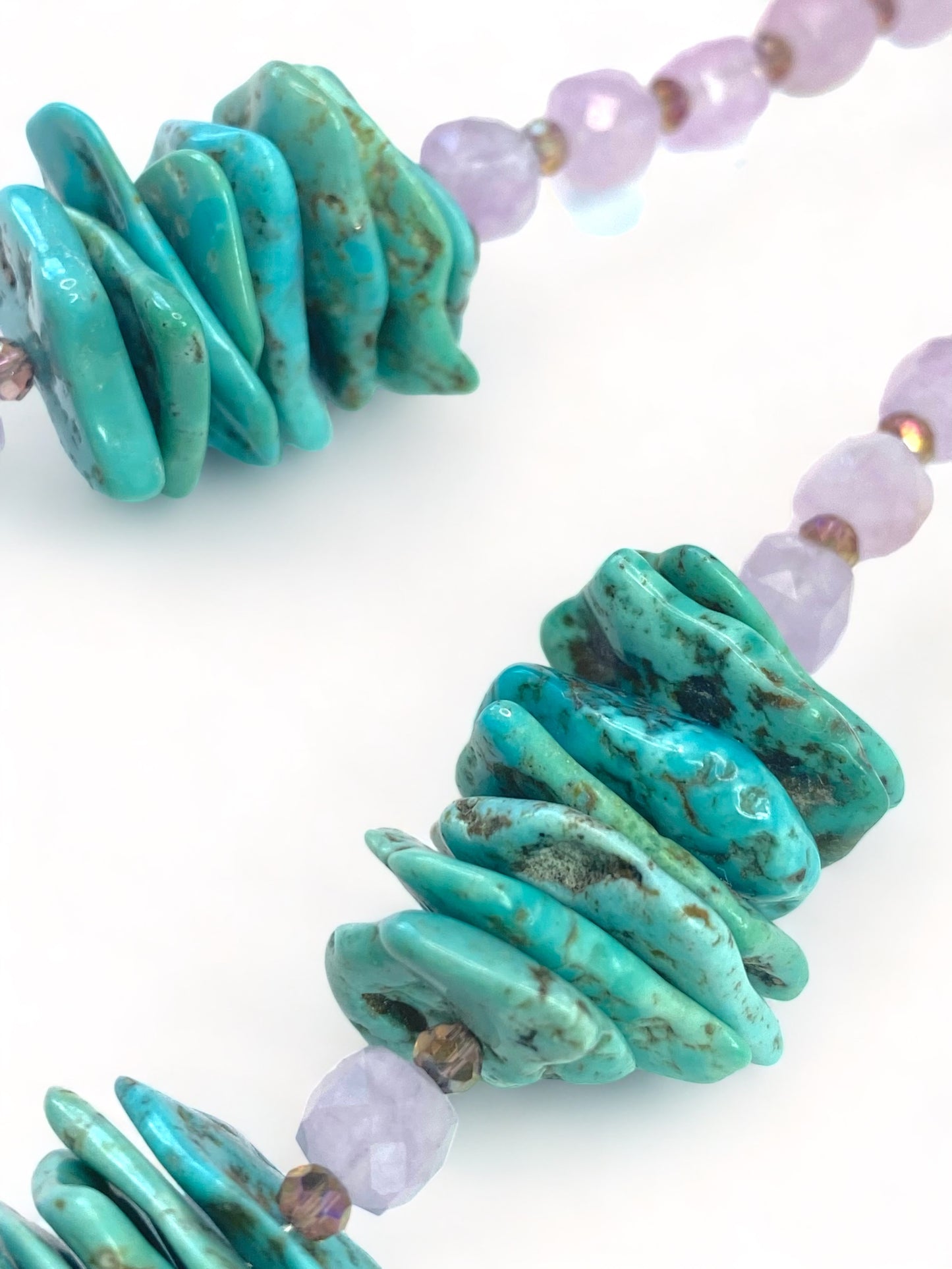 Pink Amethyst on Turquoise