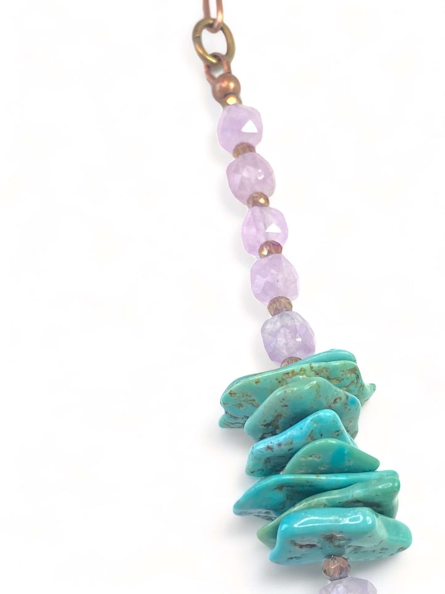 Pink Amethyst on Turquoise