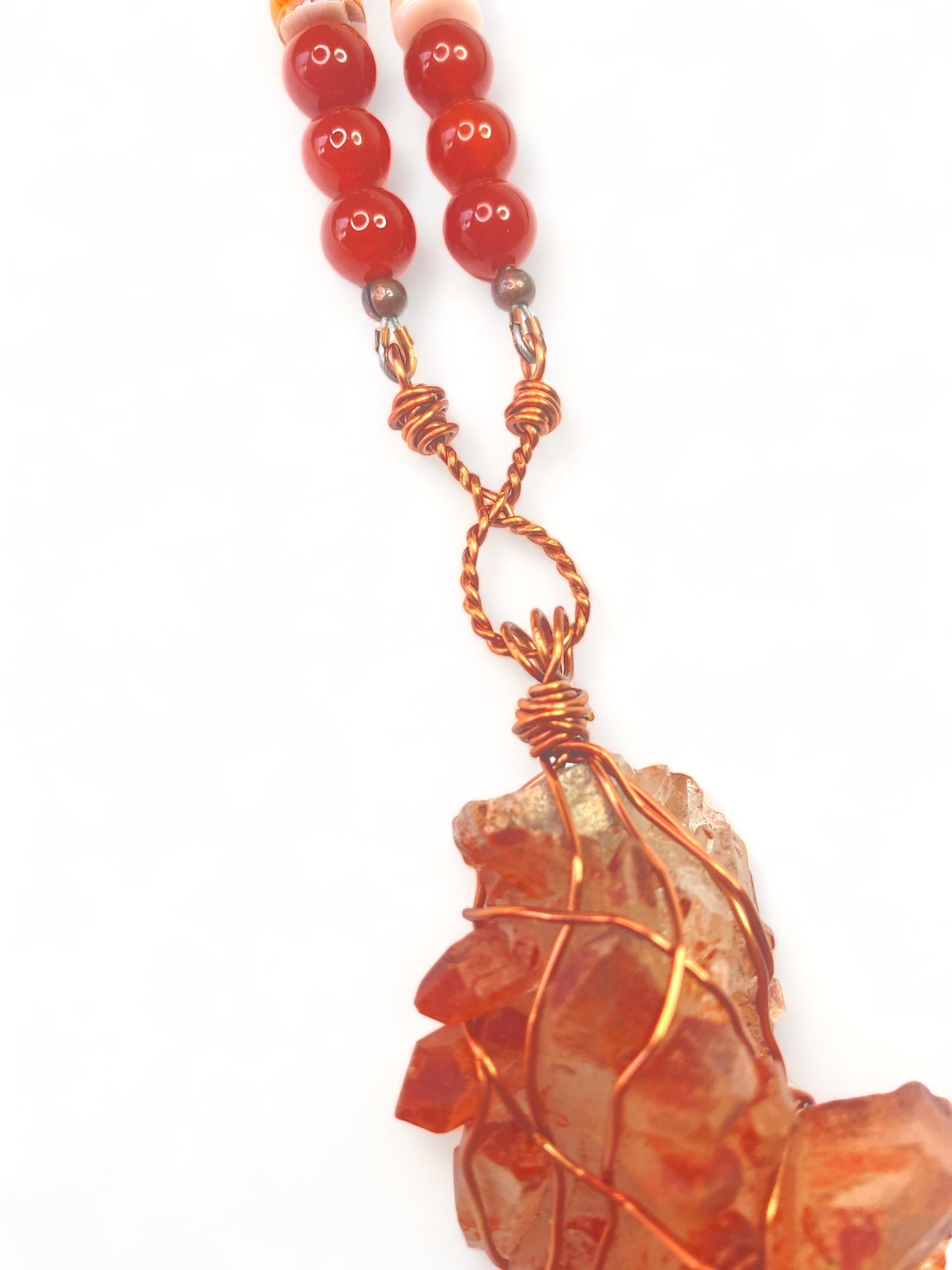 Tangerine Quartz on Carnelian